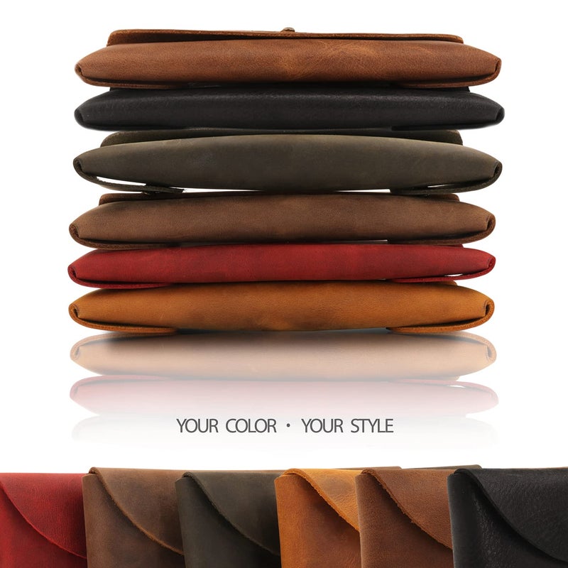 Londo Genuine Leather Retro Pen and Pencil Case - Metal Snap Fastener, Pencil Pouch Stationery Bag - Image 4